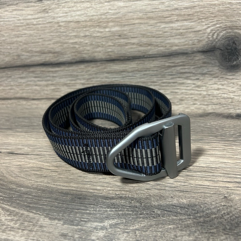 BISON DESIGNS geometric Belt in Blue Gray Nylon size M